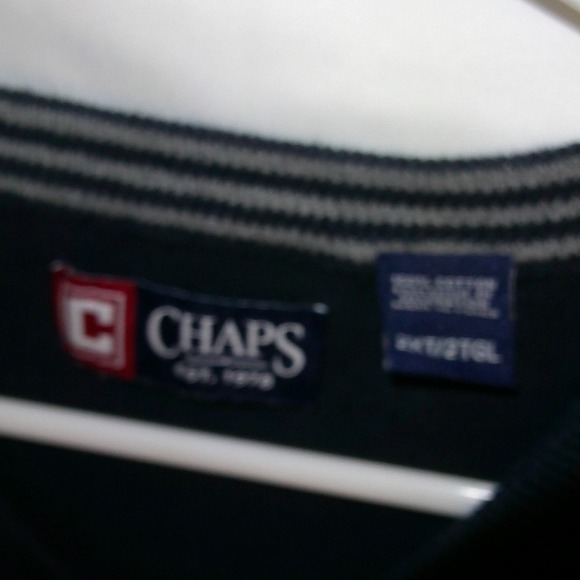 Chaps Sweater Vest V-Neck Sleeveless Knit Pullover Layering Blue XLT - Picture 3 of 3